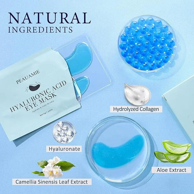 Under Eye Patchs Hyaluronic Acid Eye Mask for Dark Circles and Puffiness Wrinkle Eye Bags 30 Pairs - Product Image