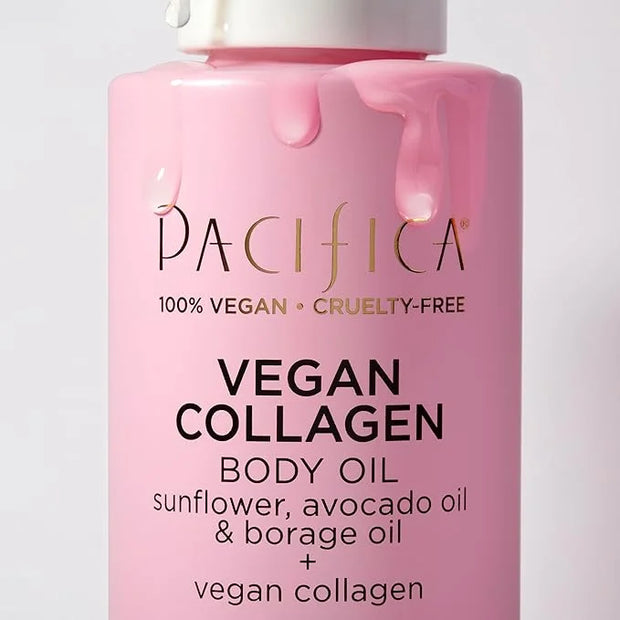 Pacifica Vegan Collagen Body Oil - Moisturizing, Hydrating Massage for Dry Skin, Soft & Radiant Glow, Jasmine Scent, 4 fl ...