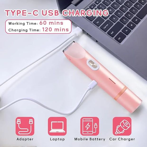 2025 New Electric Womens Shaver, 2-in-1 Body Shaver & Bikini Trimmer for Women, Waterproof Wet & Dry Use Body Hair Electri...