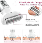 Electric Razor for Women,Hair Trimmer for Face Nose Eyebrow Beard Mustache Arm Leg Armpit Bikini,Painless Rechargeable Por...