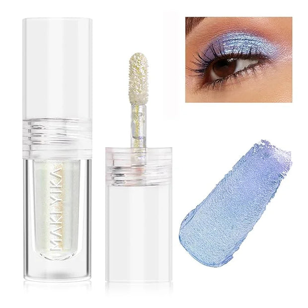 MAKI YIKA Glitter Eyeshadow Silver Liquid Multichrome Eyeshadows Long Lasting, Metallic Chameleon Eye Shadow Smudgeproof H...