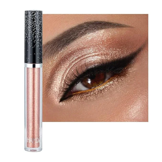 Glitter Eyeshadow Shimmer Long Lasting Effect Shiny Pigment Eyeshadow Glow Eye Makeup (Light Brown) - Product Image