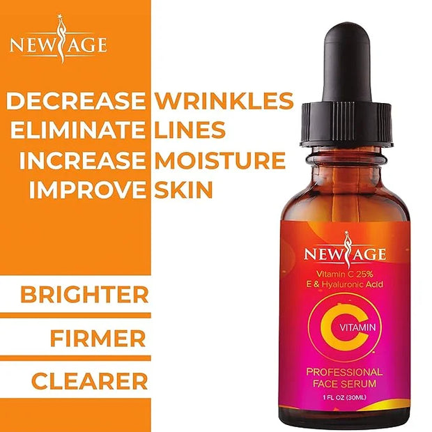 (2-PACK) Vitamin C Serum with Hyaluronic Acid for Face and Eyes - Natural Anti Aging Eye Serum - Facial Serum Fades Age Sp...