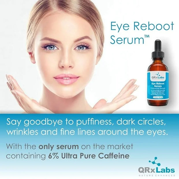 Eye Reboot Serum with 6% Caffeine, Hyaluronic Acid, Retinol & Niacinamide – Hydrating Formula For Delicate Eye Area – Help...