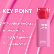 Pudding Glow Korean Lip Tint | Natural Lip Stain | Gloss to Stain | Long-Lasting & Non-Sticky | Lightweight Lip Tint 0.14 ...