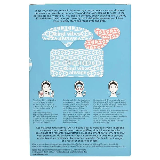 Pacifica Reusable Mask Set – Silicone Undereye & Brow Mask Set for Forehead & Under Eye, Anti-Wrinkle, Firming, Pair with ...