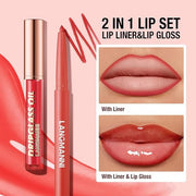 LANGMANNI 6 Matte Lip Liner With 6 Nourishing Lip Oil Lip Gloss Set, Long-Lasting And Hydrating 2 IN 1 Makeup Set, Beauty ...