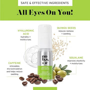 No Bad Stuff - Caffeine Eye Cream with Pure Hyaluronic Acid & Plant Based Squalane Oil, Under Eye Cream for Dark Circles &...