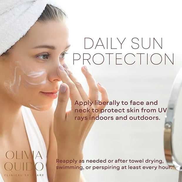 OLIVIA QUIDO Clinical Skincare Broad Spectrum Sunscreen SPF 50 with Lilac Stem Cell | Anti-Aging Skin Protection From UVA ...
