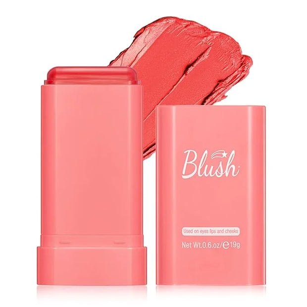 Multi-Use Makeup Blush Stick, 3-in-1 Cream Blush Stick Beauty Tinted Solid Blush Stick for Cheek/Eyes/Lips, Waterproof Moi...
