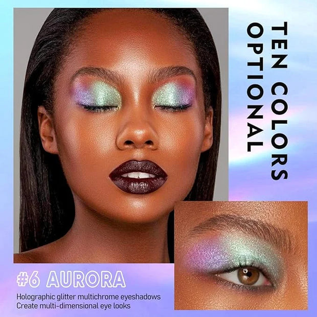 MAKI YIKA 3Pc Glitter Eyeshadow Liquid Multichrome Eyeshadows Long Lasting, Metallic Chameleon Eye Shadow Smudgeproof Holo...