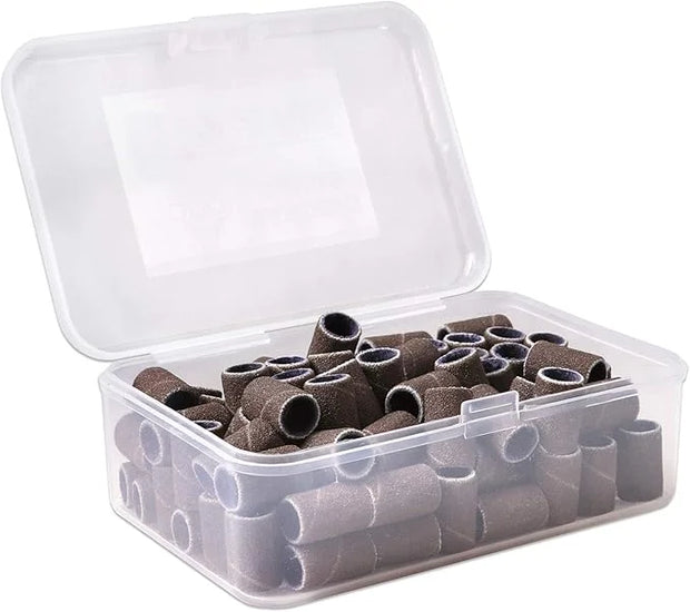 PANA 100 Pieces Nail Sanding Bands Professional Nail Manicure Great Fit for Nail Drill Bits for Acrylic Nails (240 Grit, B...