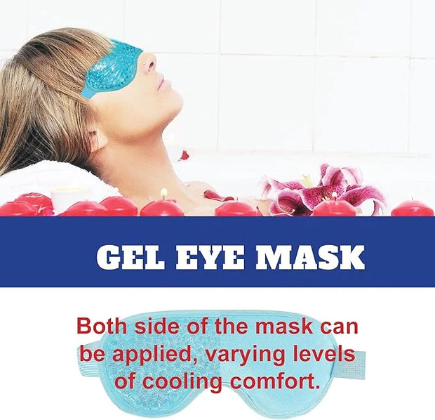 USA Merchant - Cold & Hot Eye Mask Gel Bead Mask for Dry Eyes, Dark Circles, Stress Relief, Migraines, Eye Ice Pack, Reusa...
