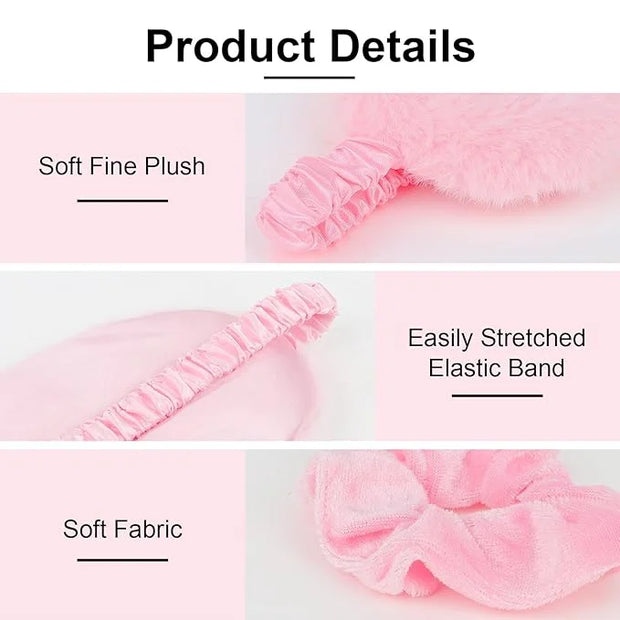 Casoty 18 Pcs Spa Headbands with Plush Sleep Eye Masks Set, Slumber Party Supplies for Women Girls, Skincare Headbands, Ma...