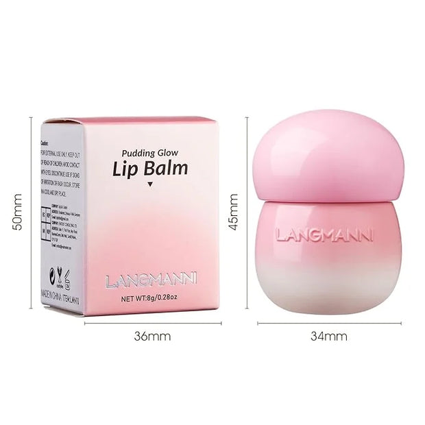LANGMANNI Pudding Glow Lip Balm | Velvet-Smooth Lip Gloss for Nourished, Glowing Lips | Hydrating, Non-Sticky Glossy Tinte...