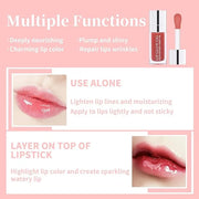 2pcs Hydrating Lip Glow Oil Set Tinted Plumping Hydrating