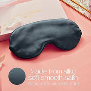 Grace & Company Silky Satin Eye Mask for Women - Premium Black Satin Silk Sleep Mask - Hydrating, Ultra Soft & Lightweight...