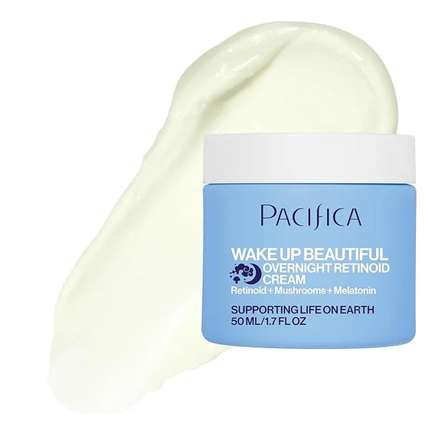Pacifica Wake Up Beautiful Retinoid Night Cream – Overnight Anti-Aging Moisturizer with Hyaluronic Acid & Melatonin, Reduc...