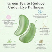 Green Tea Under Eye Patches (30 Pairs) Under Eye Patches for Dark Circles, Under Eye Patches for Puffy Eyes and Dark Circl...
