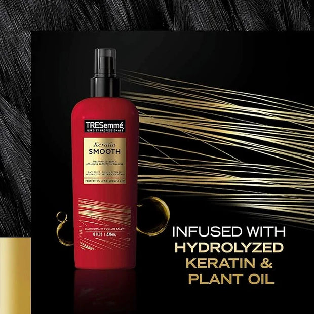 TRESemmé Expert Keratin Smooth Hair Care Set - Heat Protection Spray, Shine Serum with Marula Oil, and Thermal Leave-in Sp...