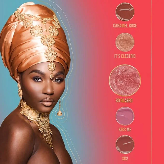 Juvia's Place Lip Gloss So Glazed - Clear, Pink Shimmer, 16 oz, Plump, Glides on Richly Glossy and Smooth, Long Lasting No...