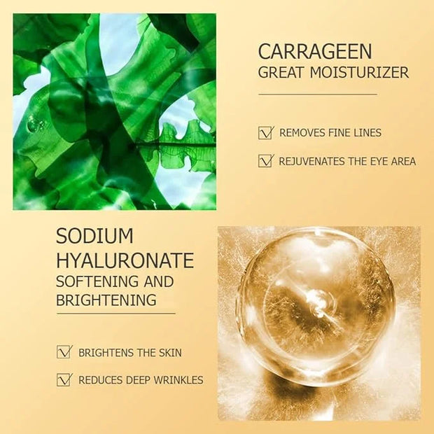 BIOAQUA Gold Elastic Soft Crystal Gel Eye Mask Hydrates Nourishes Moisturizing Face Skin Around The Eyes 12g x 5pcs - Prod...