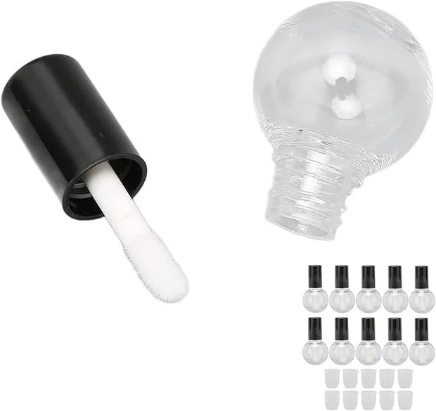 10Pcs 5ml Empty Lip Gloss Tubes Containers Cute Ball Type Plastic Refillable DIY Lip Gloss Bottle, Reusable Empty Bottle T...
