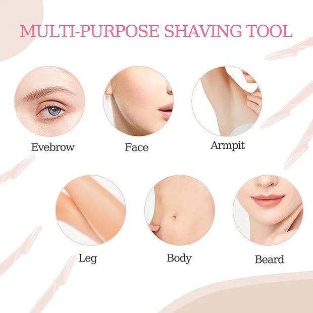 40pcs Eyebrow Razor for Women, Face Shaver Kit Dermaplaning Tool for Peach Fuzz Removal, Stainless Steel Blades with Prote...