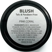 Pink Coral Light Pale Pink Bubble Gum Pink Peach Orange Blush Pressed Cheek Color Contour Powder, Talc & Paraben Free, 4 G...