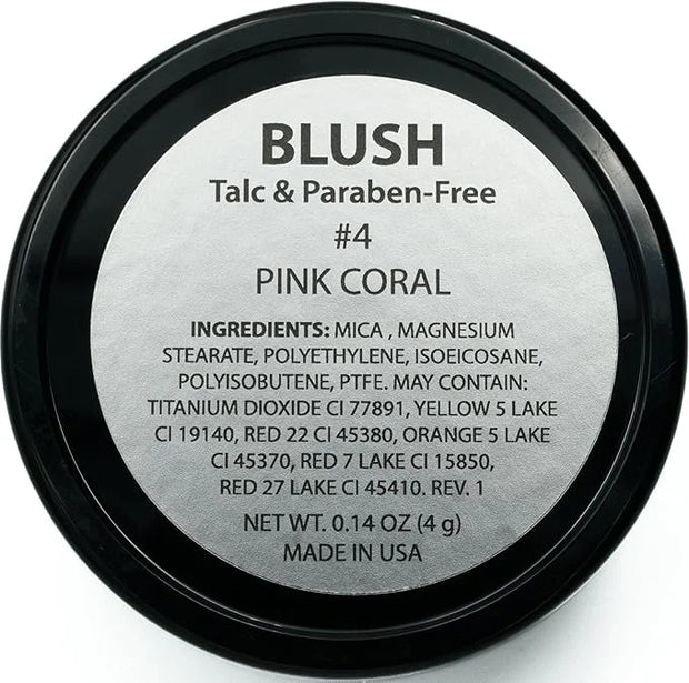 Pink Coral Light Pale Pink Bubble Gum Pink Peach Orange Blush Pressed Cheek Color Contour Powder, Talc & Paraben Free, 4 G...