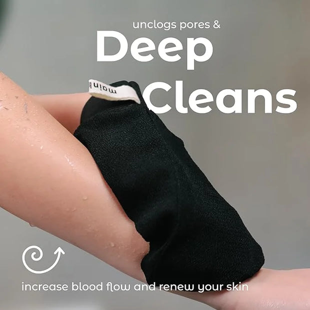 MainBasics Korean Exfoliating Mitts - Deep Body Scrubber Exfoliator Gloves for Dead Skin, Spray Tan Removal, Keratosis Pil...