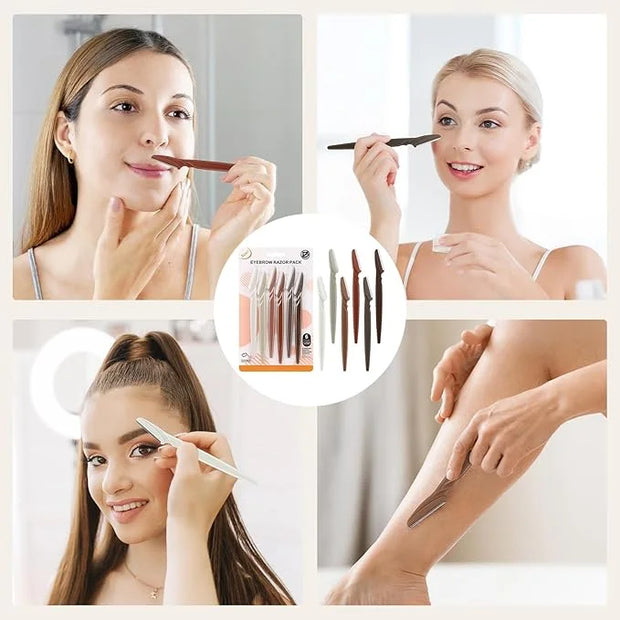 D Dermaplane Razor for Women Face - 6PCS Face Razors for Women - Eyebrow Razor with Precision Cover - Face Shaver for Men ...