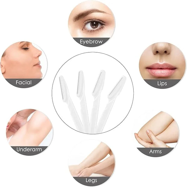 16 Pcs White Eyebrow Razor, Face Razors Multipurpose, Facial Razors for Women Men, Eyebrow Trimmers Shaver with Protective...