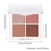 4 Colors Matte Shimmer Eyeshadow Makeup Palette,Rose Gold Nude Pink Highly Pigmented Natural Neutral Eye Shadow Palette,Lo...