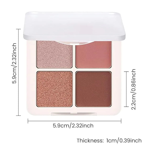 4 Colors Matte Shimmer Eyeshadow Makeup Palette,Rose Gold Nude Pink Highly Pigmented Natural Neutral Eye Shadow Palette,Lo...