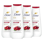 Dove Body Wash Revitalizante Cherry & Chia Milk 4 Count for Renewed, Healthy-Looking Skin Gentle Skin Cleanser with 24hr R...