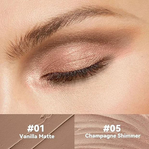 FV Waterproof Eyeshadow Stick Duo,Long-Lasting Cream Eye Shadow Makeup Sets, High Pigmented Eyeshadow Pencil with Matte & ...