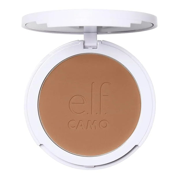 e.l.f. Camo Powder Foundation, Lightweight, Primer-Infused Buildable & Long-Lasting Medium-to-Full Coverage Foundation, Me...