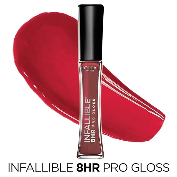 L’Oreal Paris Makeup Infallible 8 Hour Hydrating Lip Gloss, Cherry Flash, 0.21 Fl Oz - Product Image