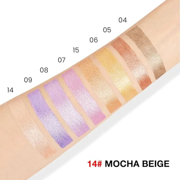 evpct Mocha Beige Shimmer Cream Eye Shadow Brightener Sticks Set for Eyes, Mocha Beige Shimmery Matte Pencil Eye shadow Ap...