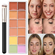 12 Color Correcting Concealer Palette With Concealer Brush, Correcting