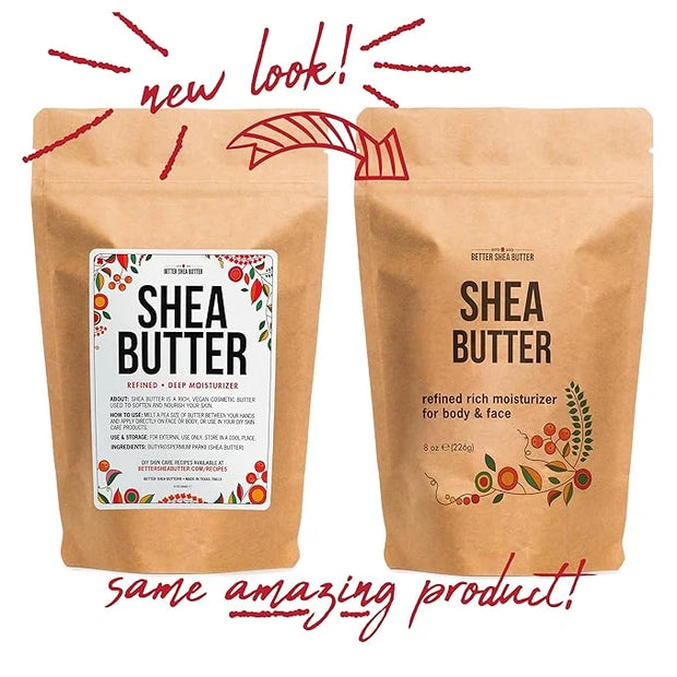 Refined Shea Butter Unscented - 100% Pure African Shea Butter for Hair & Dry Skin - Use for Soap Base, Face & Body Moistur...
