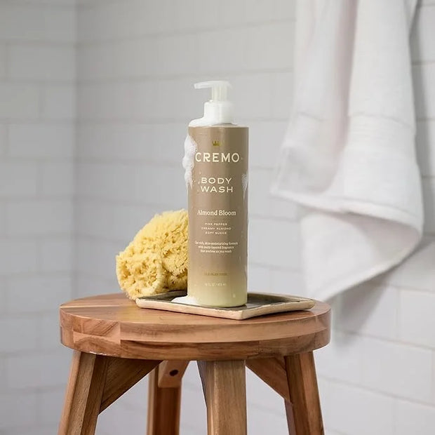 Cremo Skin Moisturizing Almond Bloom Women's Body Wash, Notes of Spicy Pink Pepper, Creamy Almond, and Soft Suede, 16 Fl O...