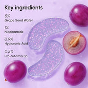 MAREE Violet Eye Gels - Marine Collagen Under Eye Patches for Puffy Eyes - Undereye Mask Patches for Women - Moisturizing ...