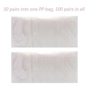 100 Pairs Set Under Eye Pads Disposable Eye Gel Patches for Eyelash Extensions Tool Kit, Pink Film - Product Image