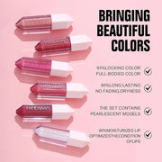 6PCS Diamond Lip Gloss Set, Matte & Pearlescent Finish, Long-Lasting Hydrating Lipstick, Non-Sticky, High-Pigment Formula ...