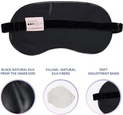 SLEEP & GLOW Silk Sleep Eye Mask Luxury Mulberry 22 Momme 100% Natural Triple Silk Blindfold with Adjustable Strap for Com...
