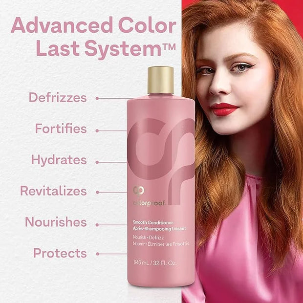 ColorProof Smooth Shampoo 32 Fl. Oz. Smoothing Anti-Frizz Shampoo with with a Frizz-Fighting, Gentle, Cleansing, Hydrating...