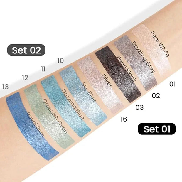 Kaely 4Pcs Cream Eyeshadow Stick Set for Eyes,Sky Blue Dazzling Blue Greenish Cyan Royal Blue,Eye Brightener Shimmer Makeu...