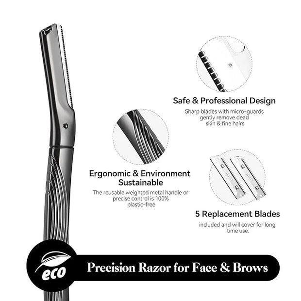 Dermaplaning Tool for Face, Eyebrow Razor for Women and Men, Eyebrow Trimmer and Facial Shaver Dermaplane Razor for Peach ...